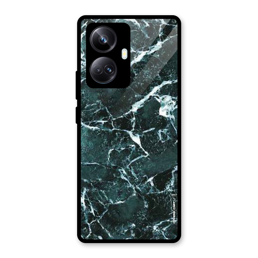 Dark Green Marble Glass Back Case for Realme 10 Pro Plus