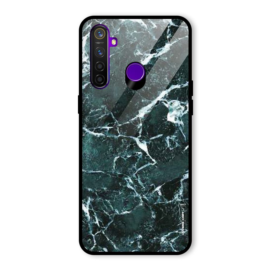 Dark Green Marble Glass Back Case for Realme 5 Pro