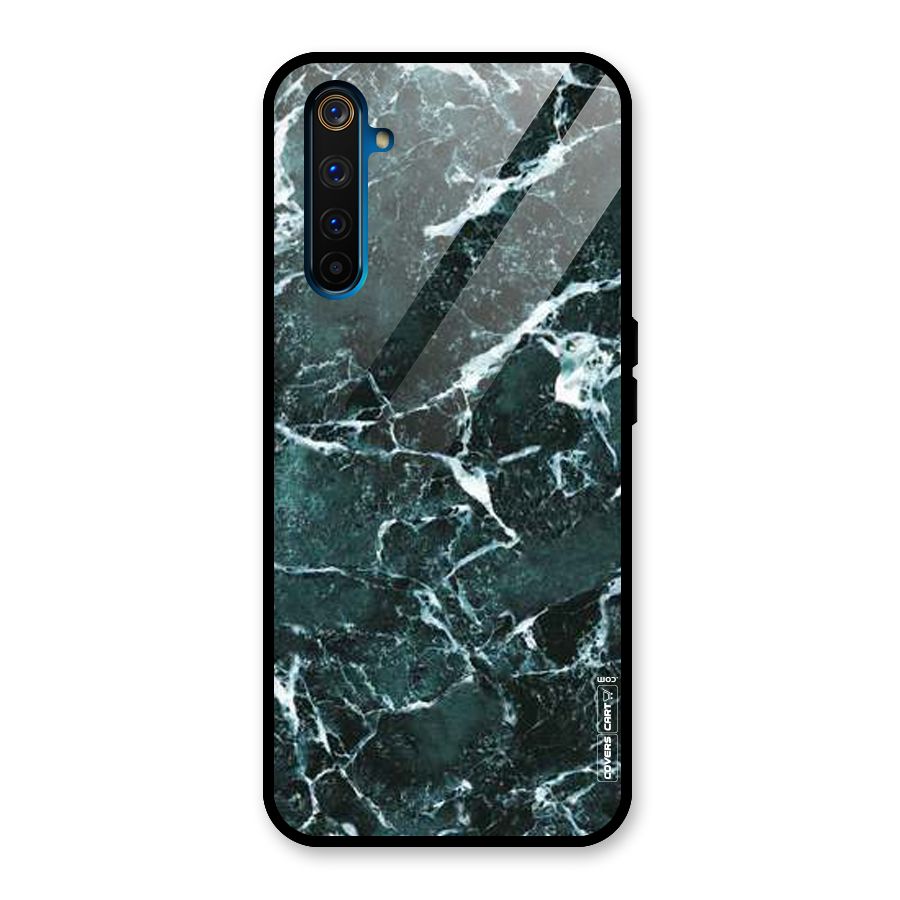Dark Green Marble Glass Back Case for Realme 6 Pro