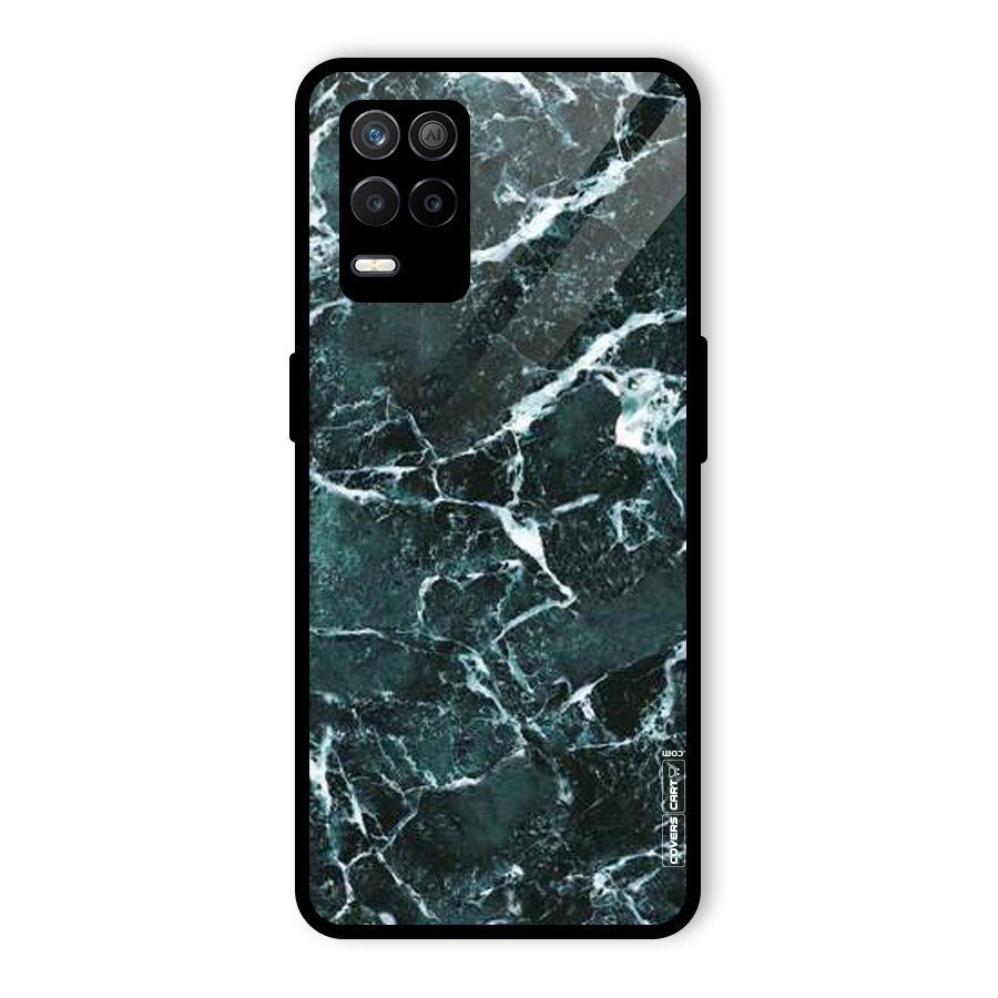 Dark Green Marble Glass Back Case for Realme 8 5G