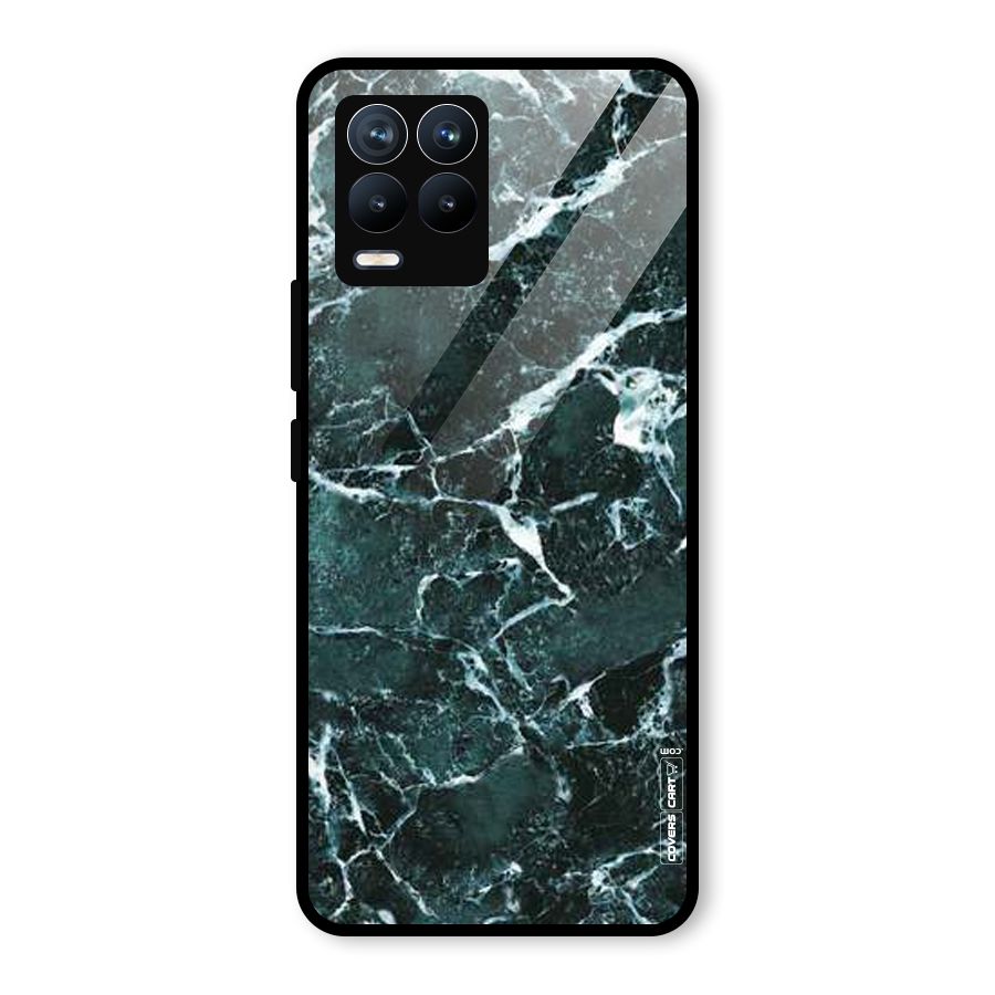 Dark Green Marble Glass Back Case for Realme 8 Pro