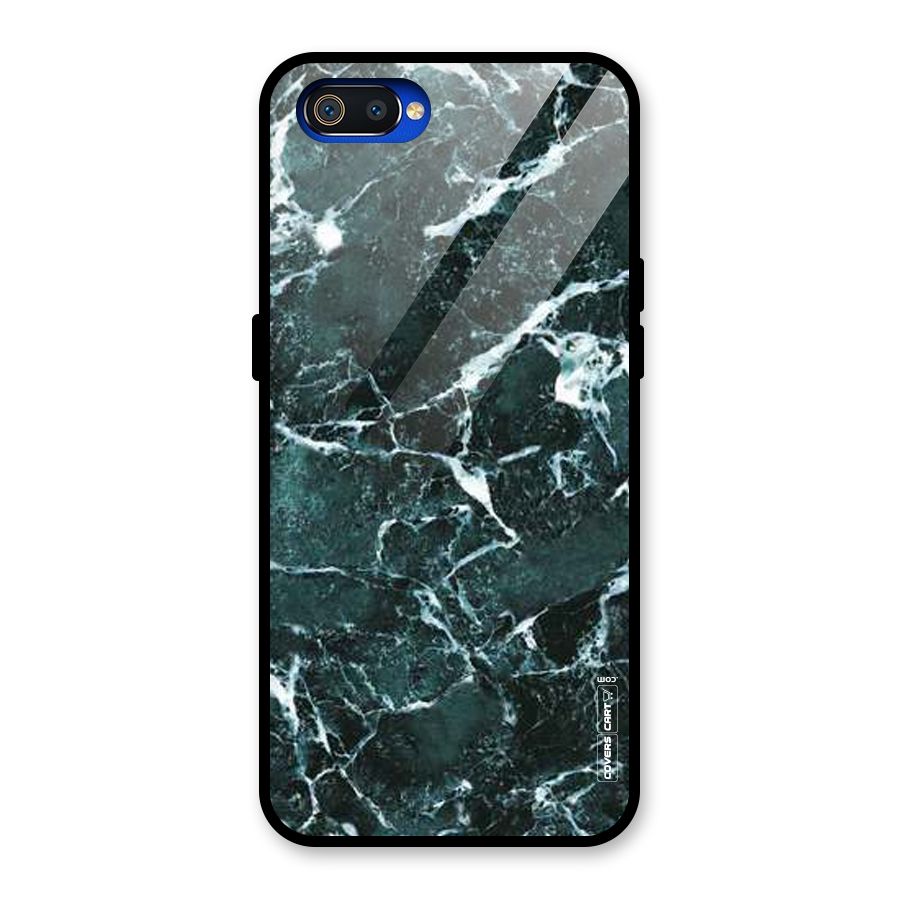 Dark Green Marble Glass Back Case for Realme C2