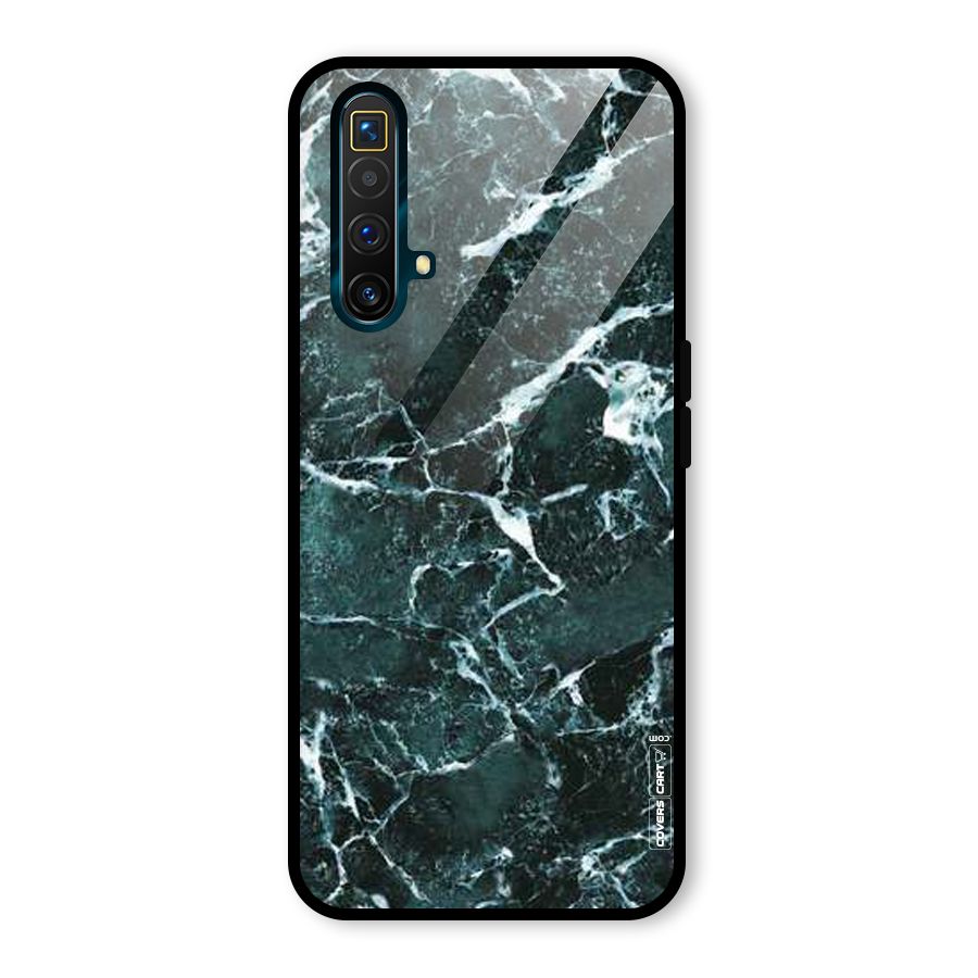 Dark Green Marble Glass Back Case for Realme X3 SuperZoom