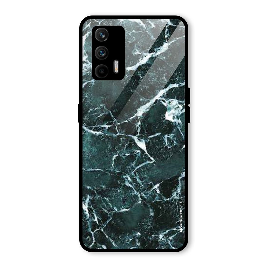 Dark Green Marble Glass Back Case for Realme X7 Max
