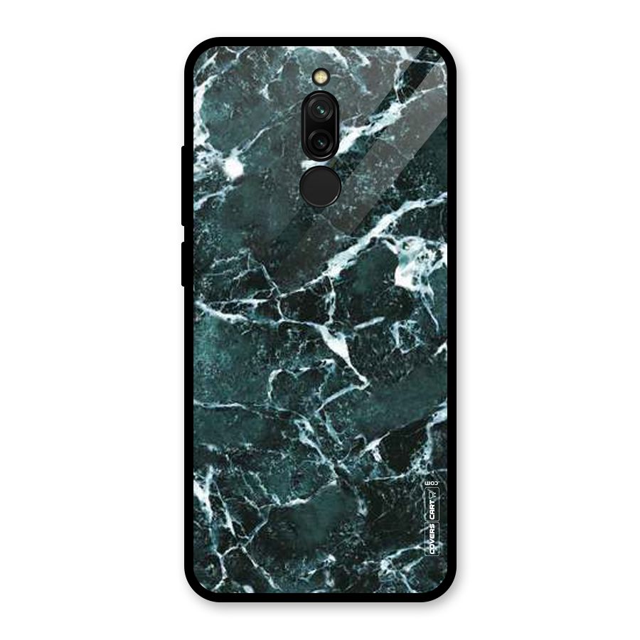 Dark Green Marble Glass Back Case for Redmi 8