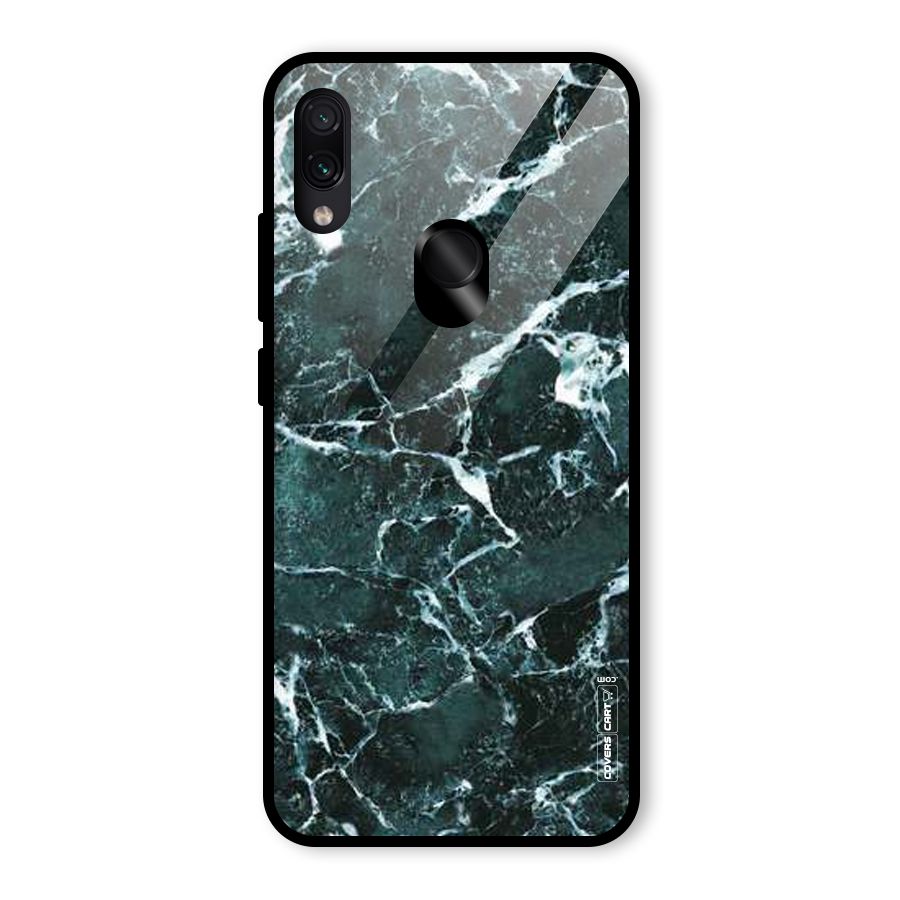 Dark Green Marble Glass Back Case for Redmi Note 7 Pro