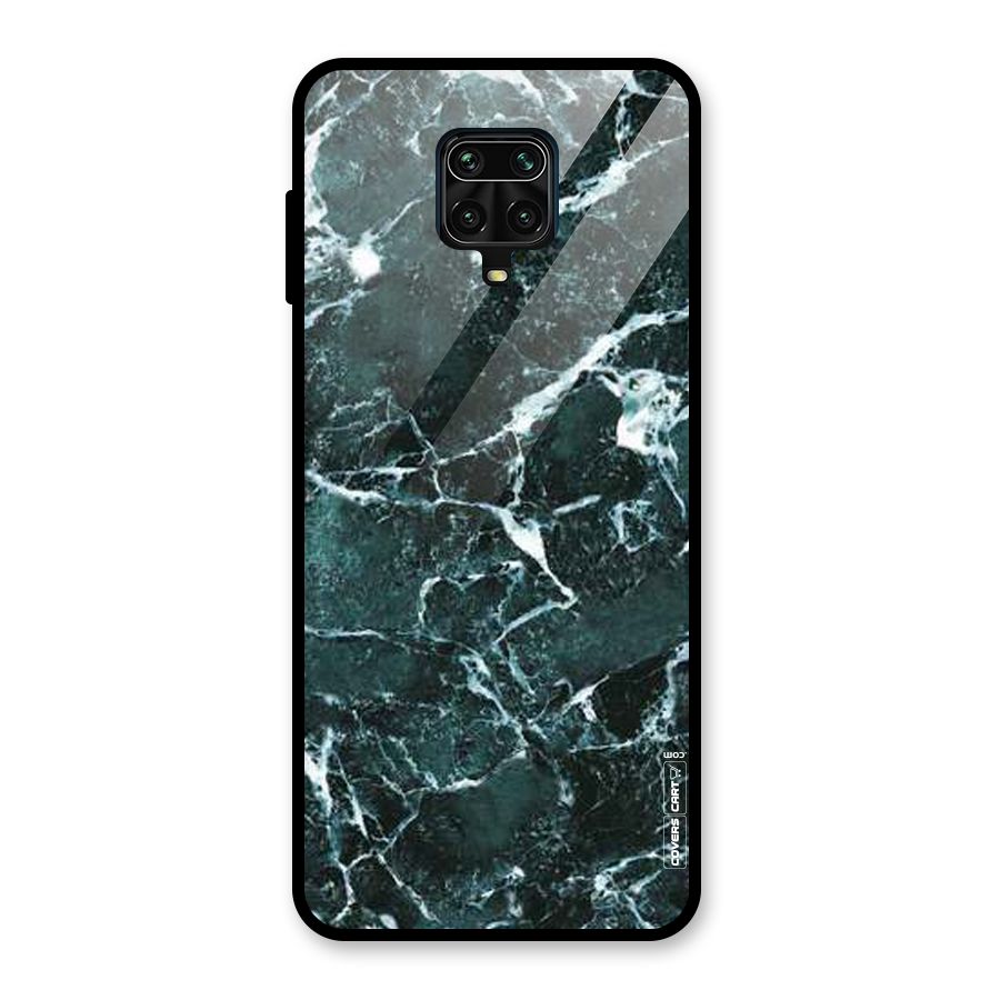 Dark Green Marble Glass Back Case for Redmi Note 9 Pro