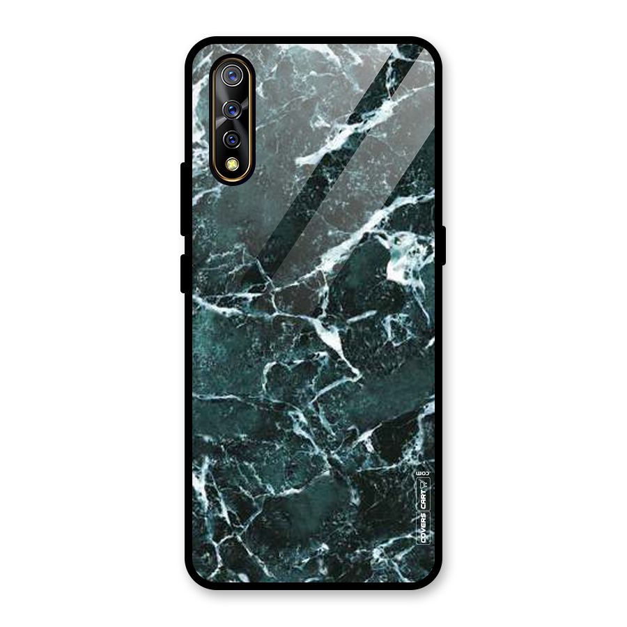 Dark Green Marble Glass Back Case for Vivo S1