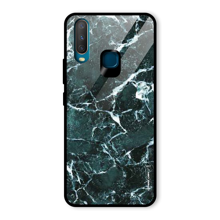 Dark Green Marble Glass Back Case for Vivo U10