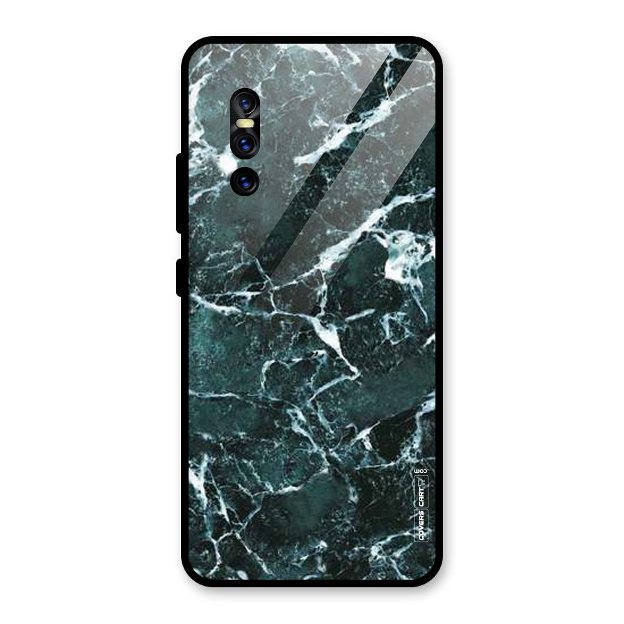 Dark Green Marble Glass Back Case for Vivo V15 Pro