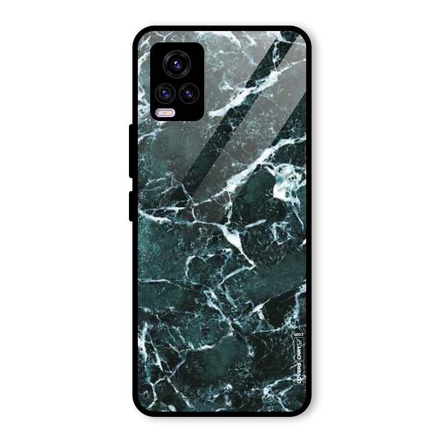 Dark Green Marble Glass Back Case for Vivo V20