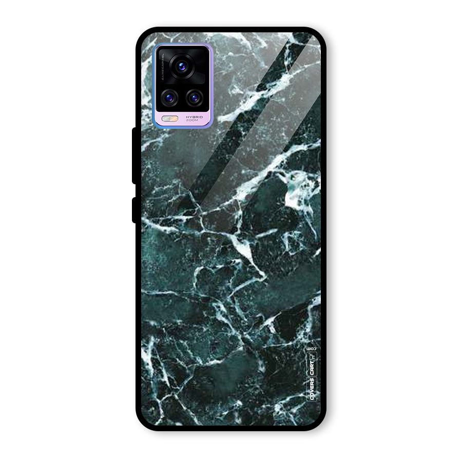 Dark Green Marble Glass Back Case for Vivo V20 Pro