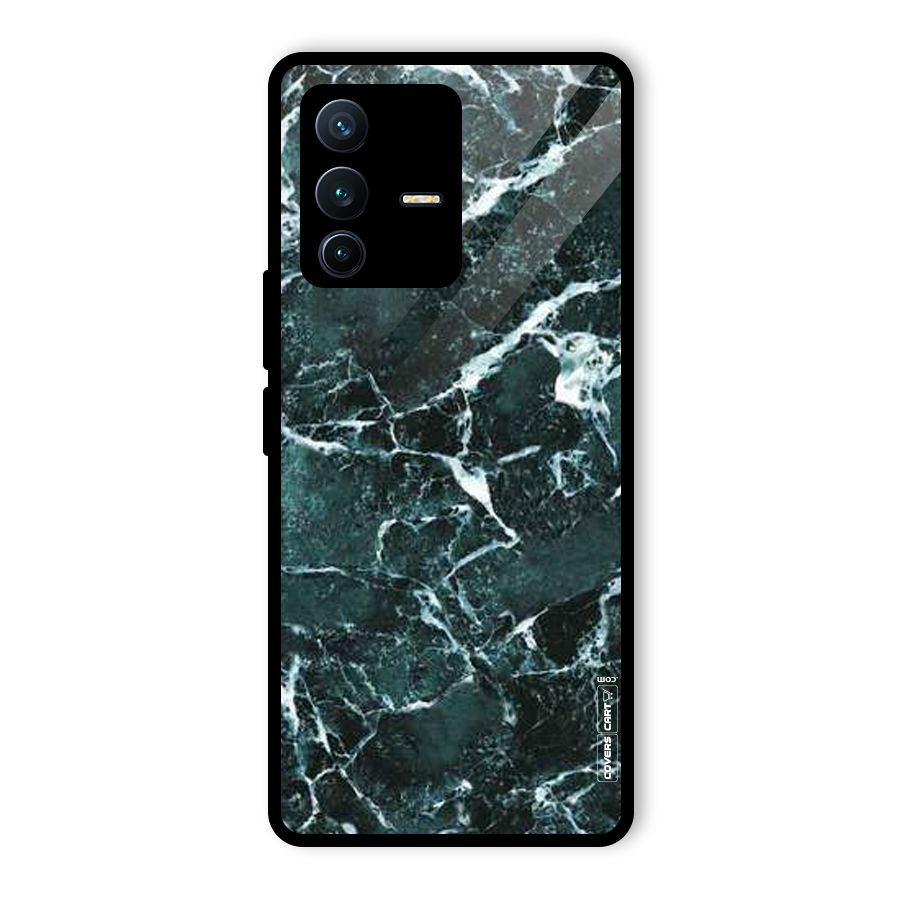 Dark Green Marble Glass Back Case for Vivo V23 Pro