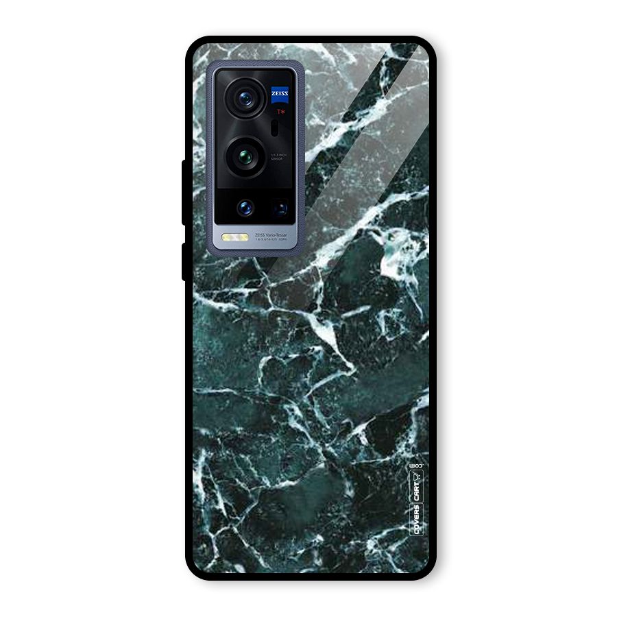 Dark Green Marble Glass Back Case for Vivo X60 Pro Plus