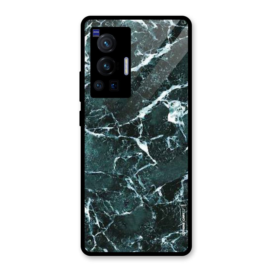Dark Green Marble Glass Back Case for Vivo X70 Pro