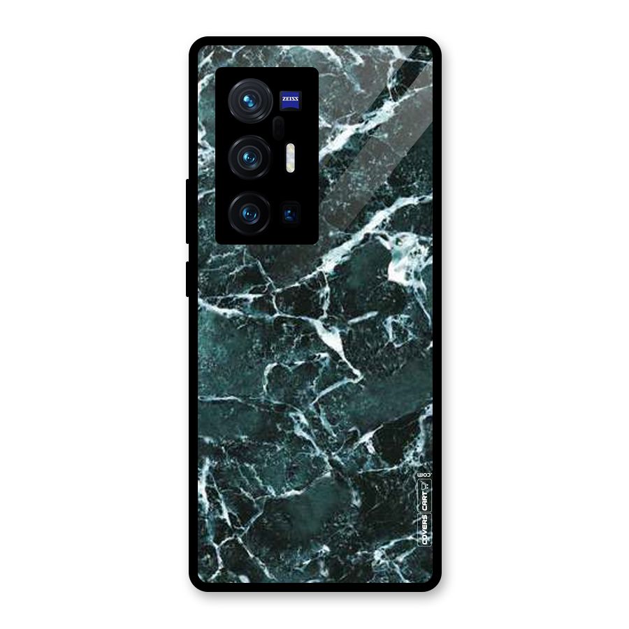 Dark Green Marble Glass Back Case for Vivo X70 Pro Plus