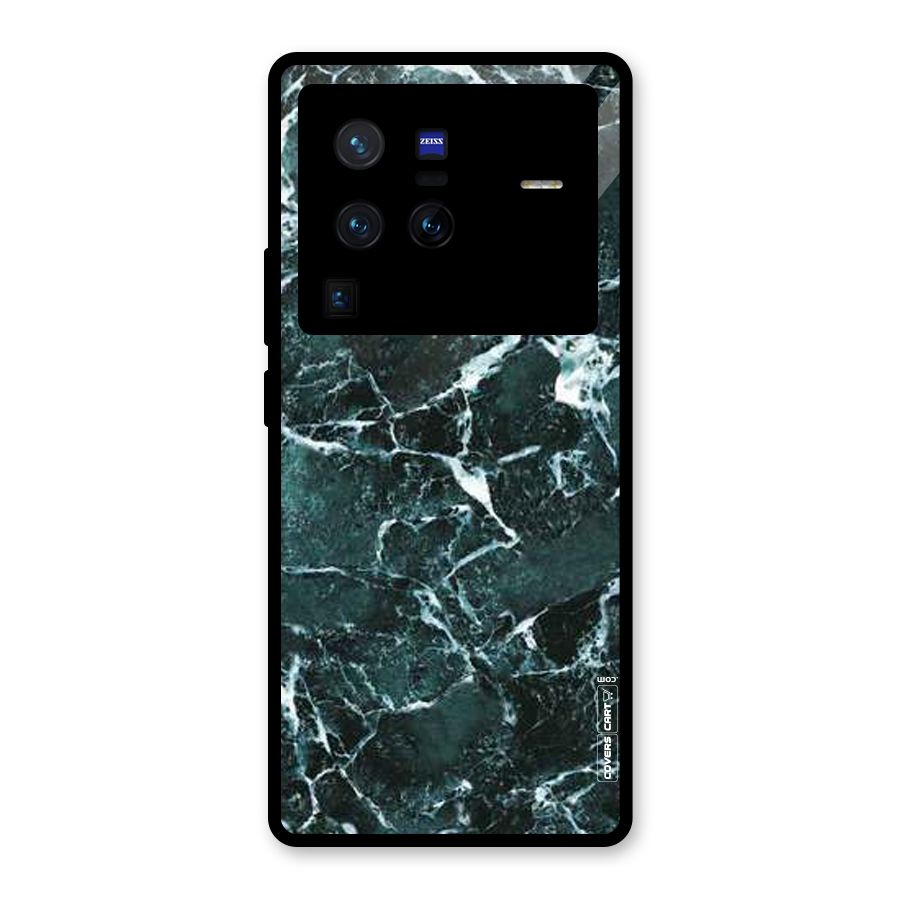 Dark Green Marble Glass Back Case for Vivo X80 Pro