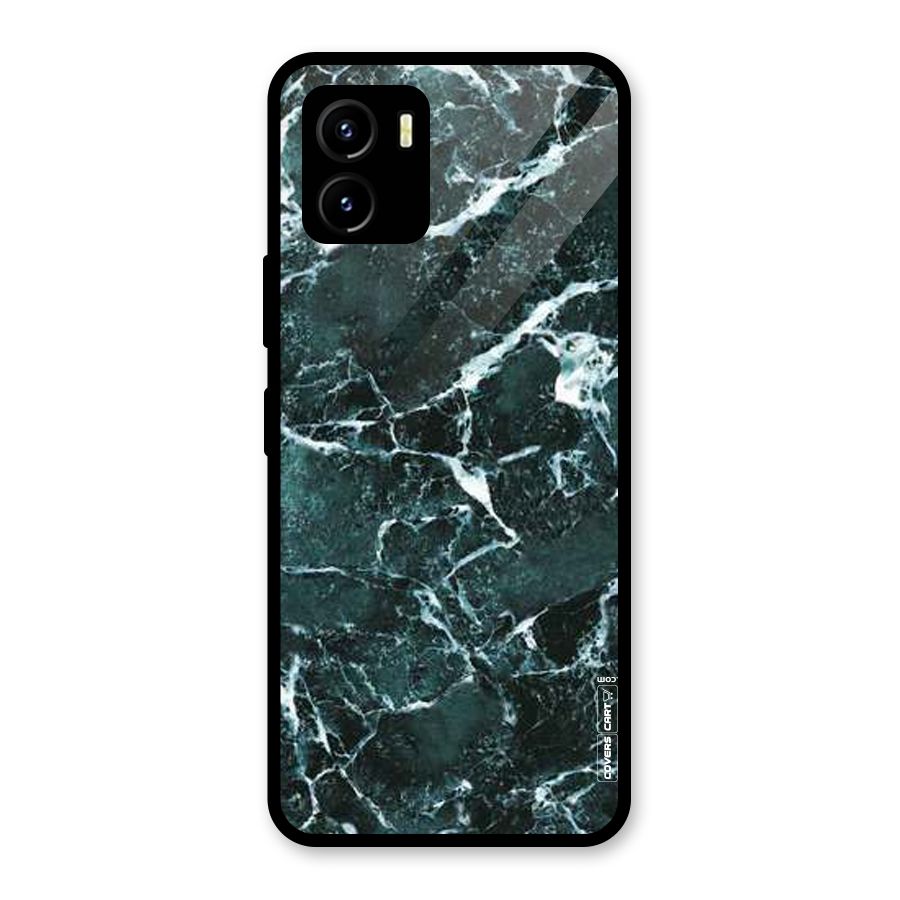 Dark Green Marble Glass Back Case for Vivo Y15s