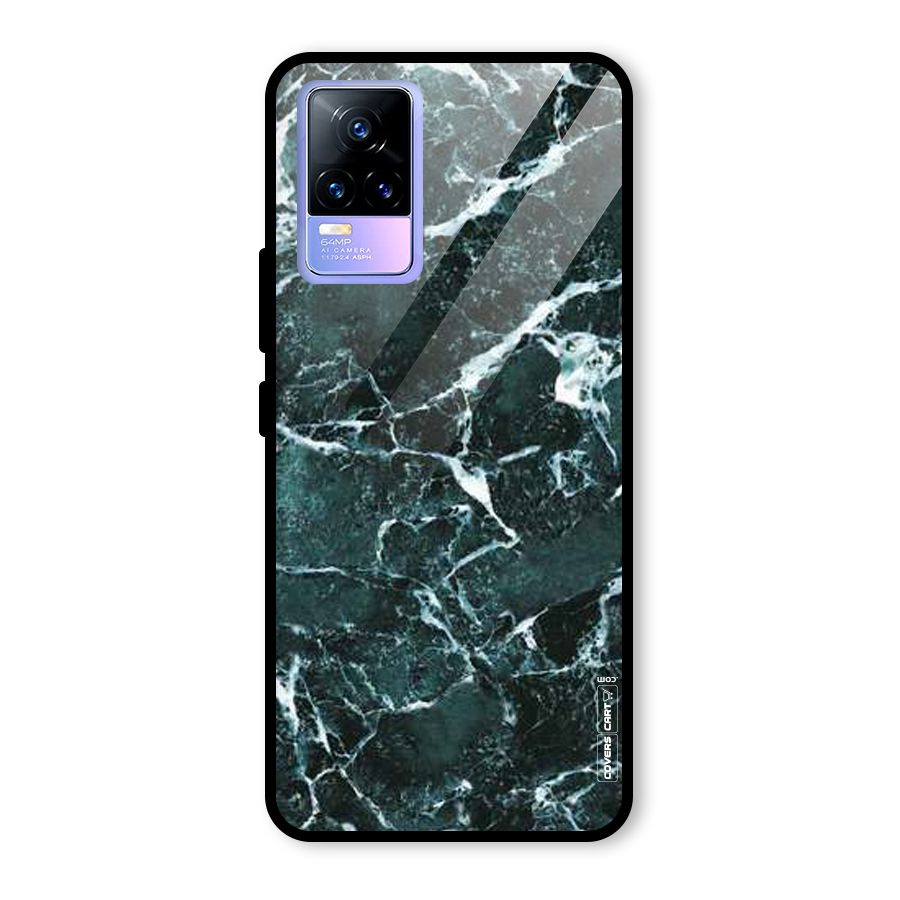 Dark Green Marble Glass Back Case for Vivo Y73
