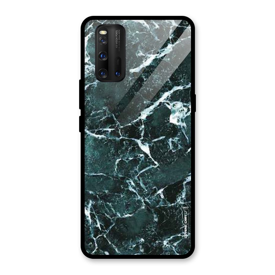 Dark Green Marble Glass Back Case for Vivo iQOO 3