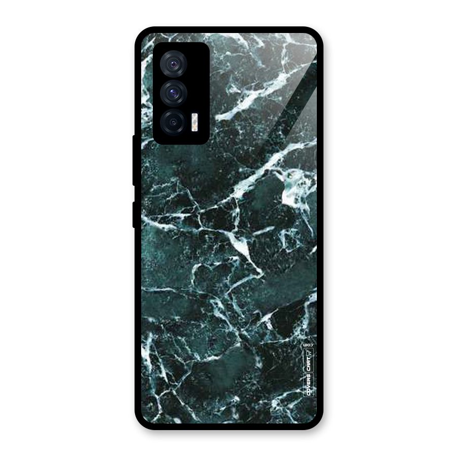 Dark Green Marble Glass Back Case for Vivo iQOO 7 5G