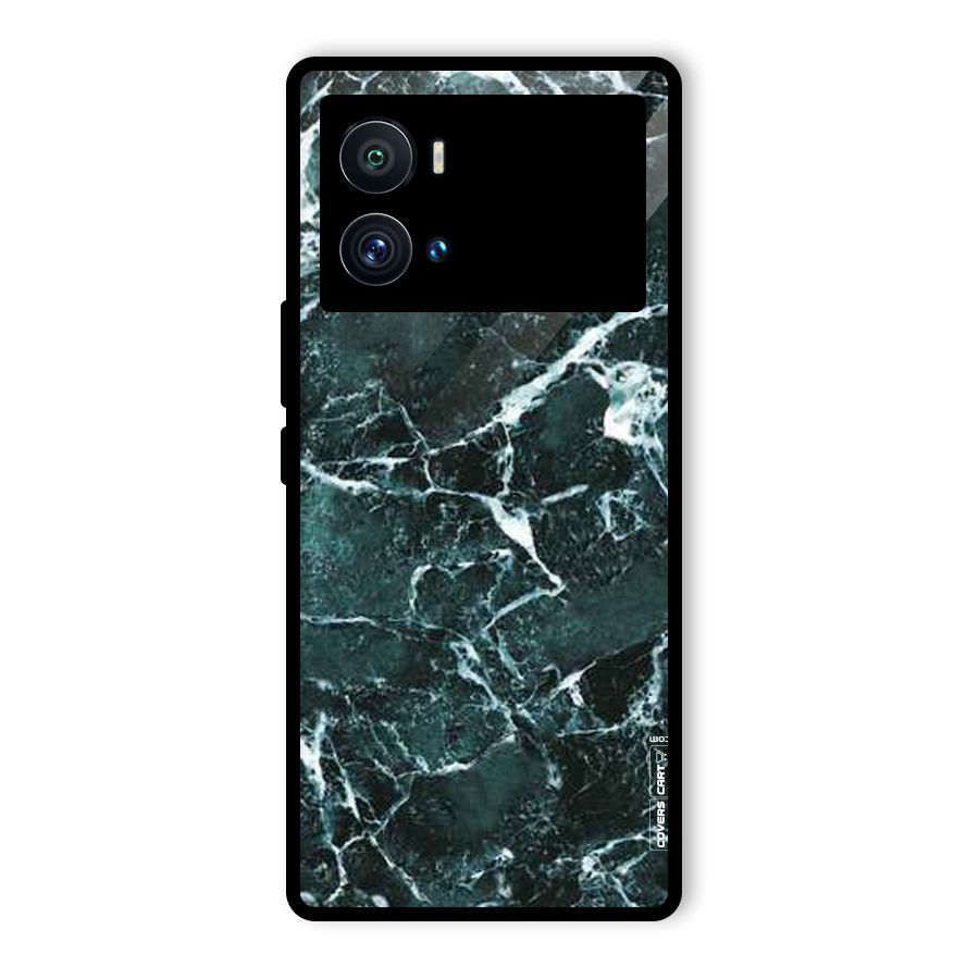 Dark Green Marble Glass Back Case for Vivo iQOO 9 Pro