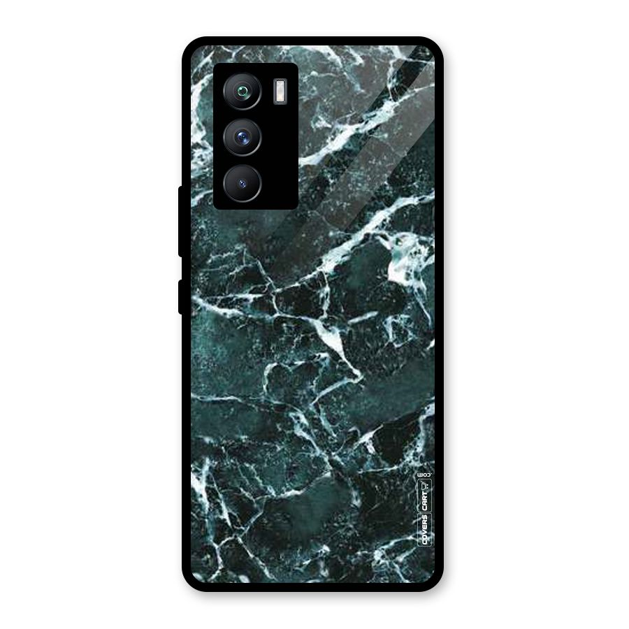 Dark Green Marble Glass Back Case for Vivo iQOO 9 SE