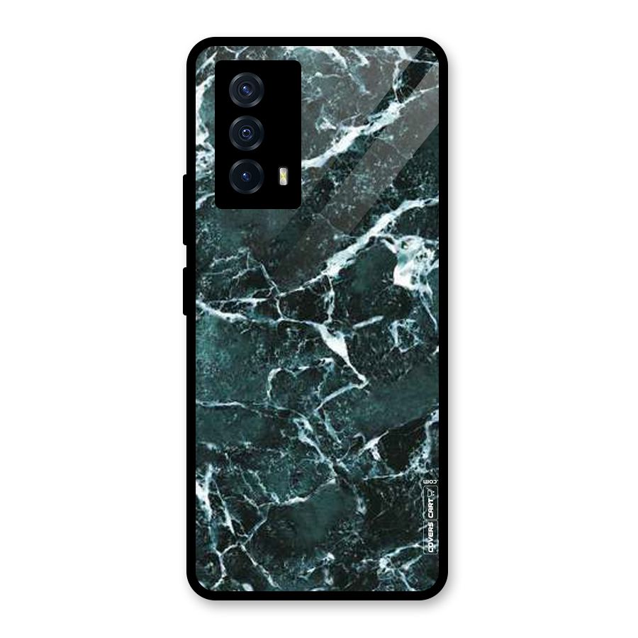 Dark Green Marble Glass Back Case for Vivo iQOO Z5