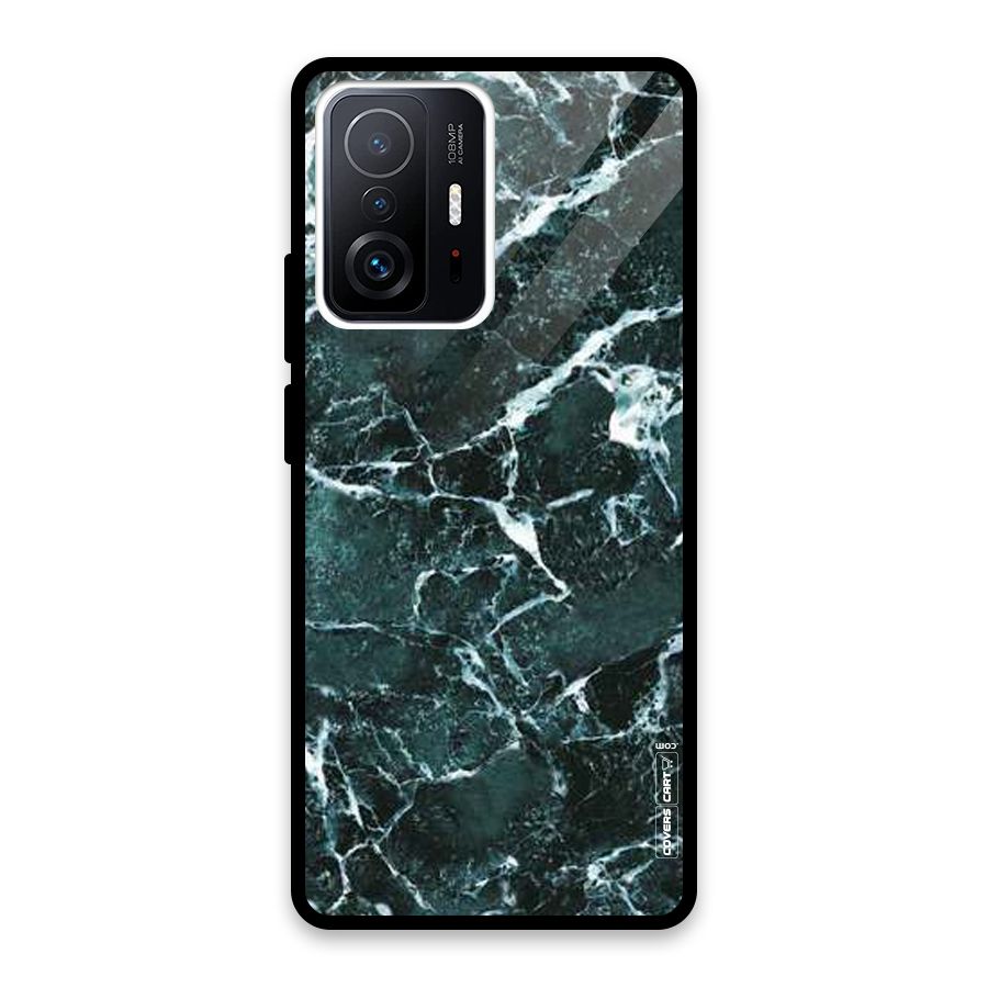 Dark Green Marble Glass Back Case for Xiaomi 11T Pro