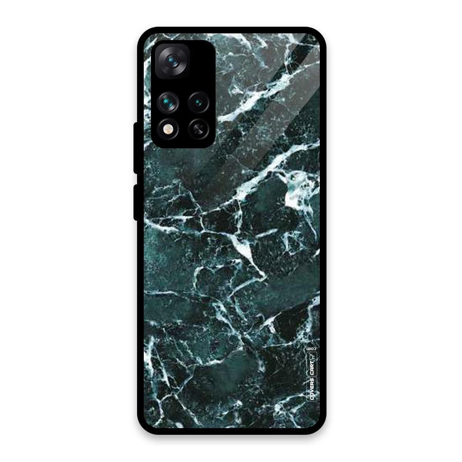 Dark Green Marble Glass Back Case for Xiaomi 11i 5G