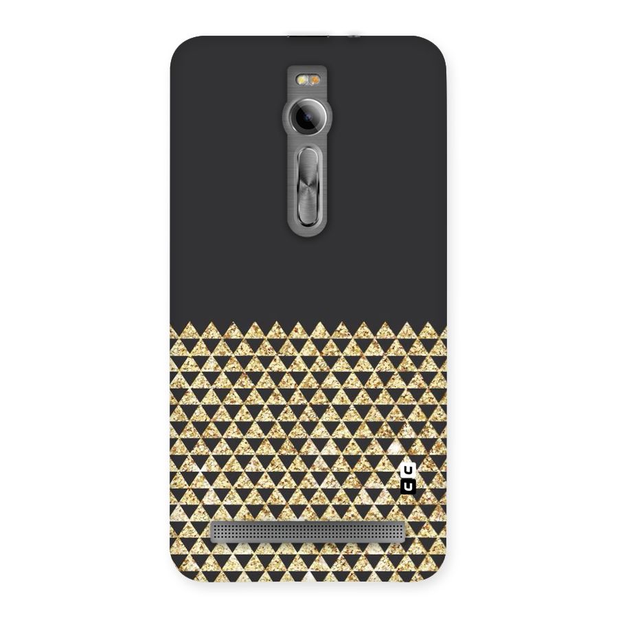 Dark Grey Golden Triangles Back Case for Asus Zenfone 2