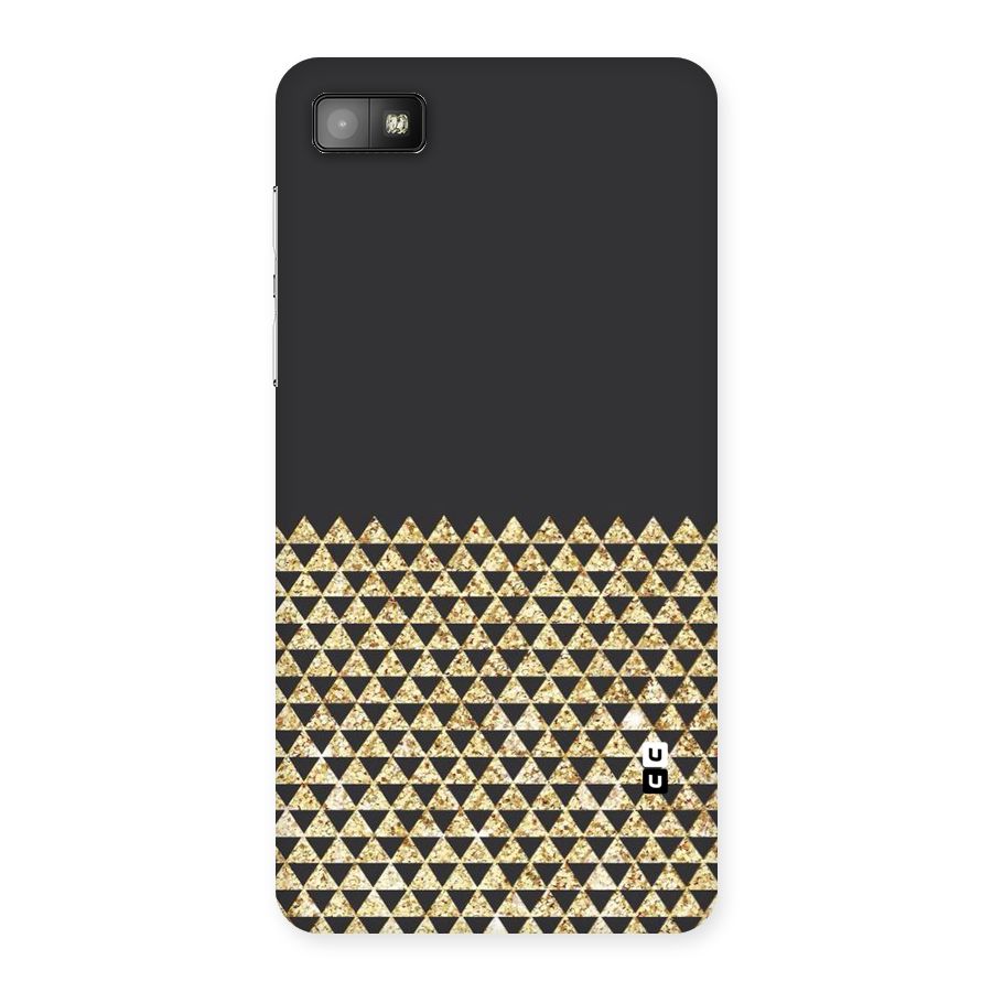 Dark Grey Golden Triangles Back Case for Blackberry Z10