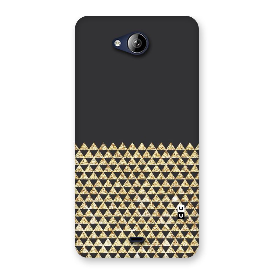 Dark Grey Golden Triangles Back Case for Canvas Play Q355