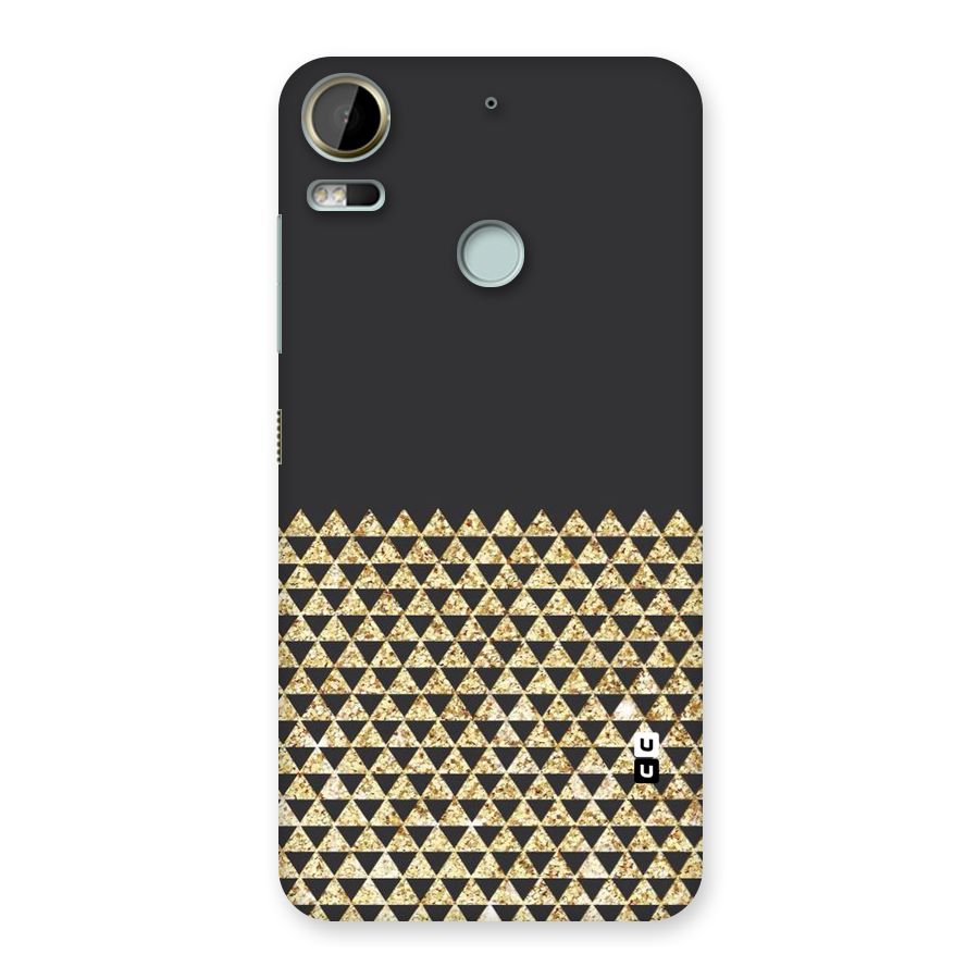 Dark Grey Golden Triangles Back Case for Desire 10 Pro