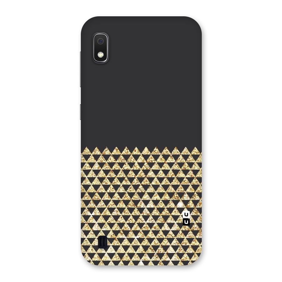 Dark Grey Golden Triangles Back Case for Galaxy A10