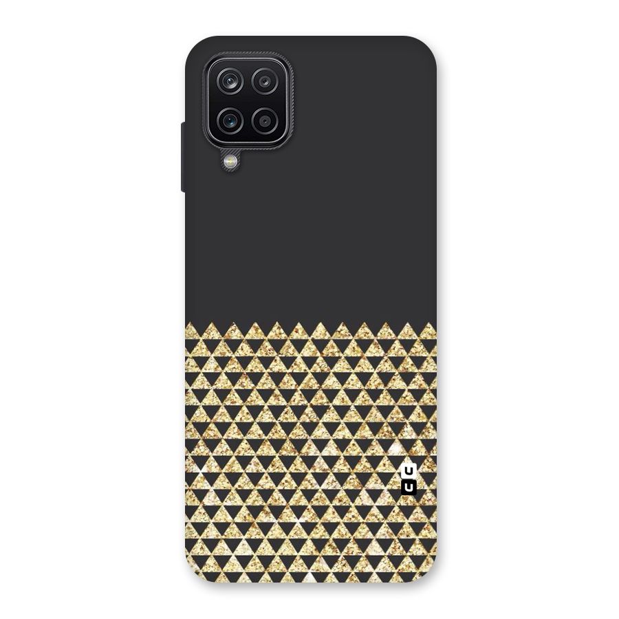 Dark Grey Golden Triangles Back Case for Galaxy A12
