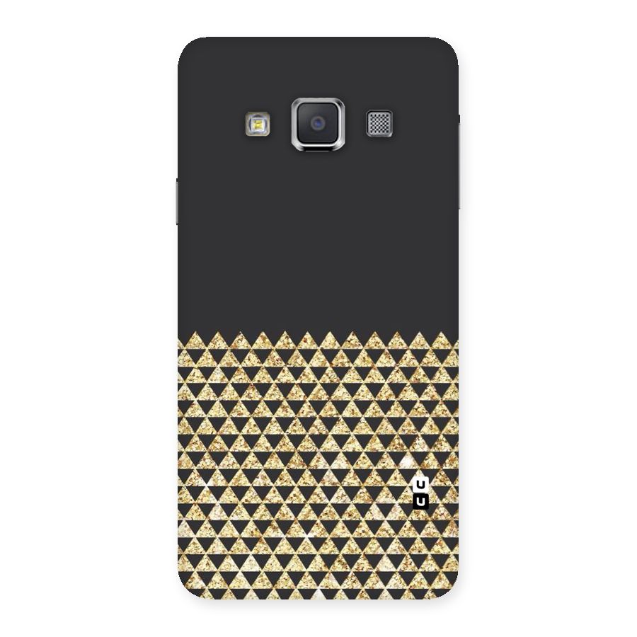 Dark Grey Golden Triangles Back Case for Galaxy A3