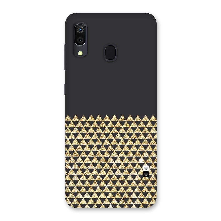 Dark Grey Golden Triangles Back Case for Galaxy A30