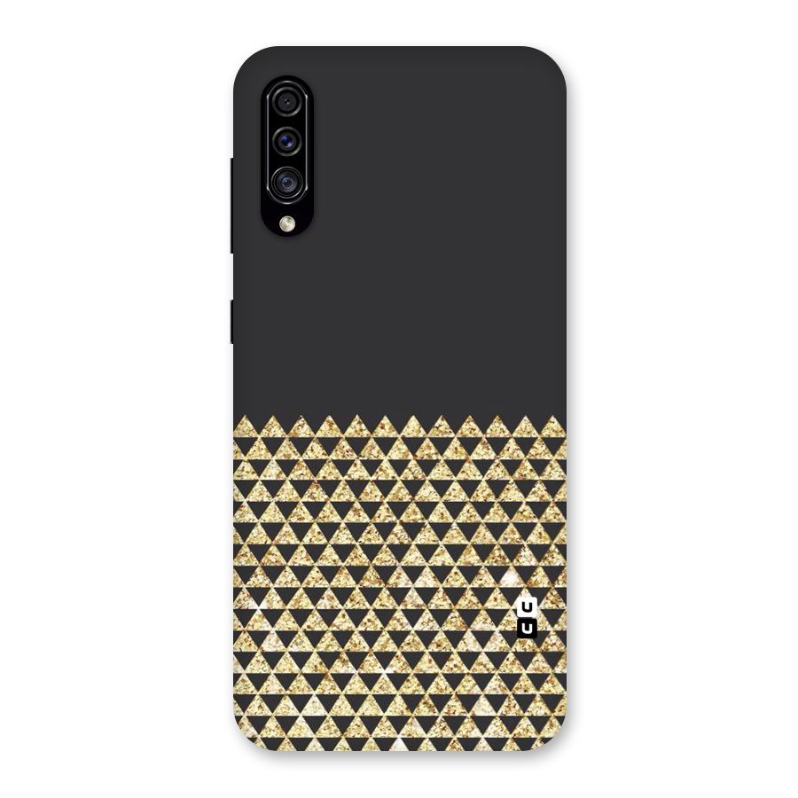 Dark Grey Golden Triangles Back Case for Galaxy A30s
