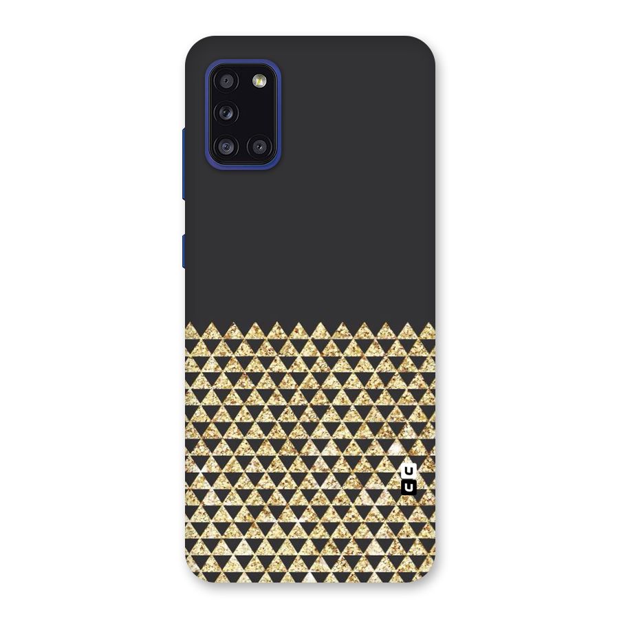 Dark Grey Golden Triangles Back Case for Galaxy A31
