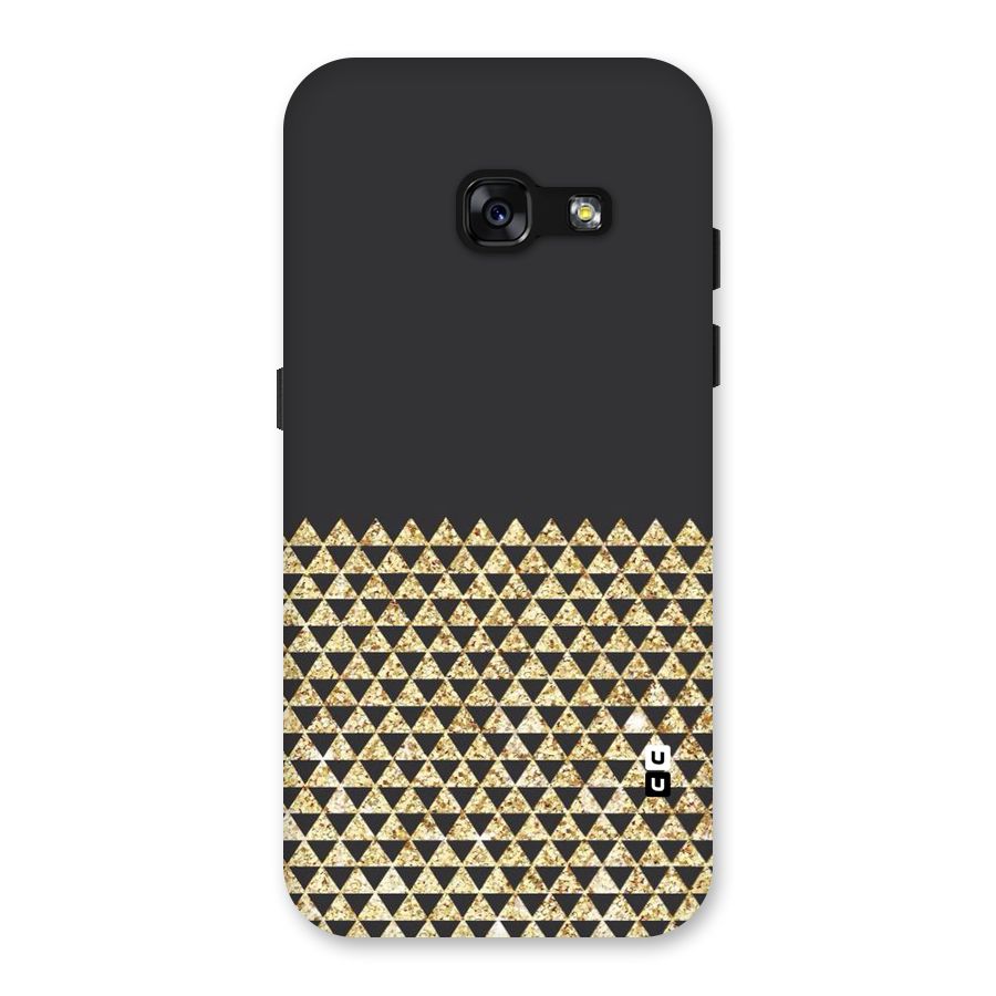 Dark Grey Golden Triangles Back Case for Galaxy A3 (2017)