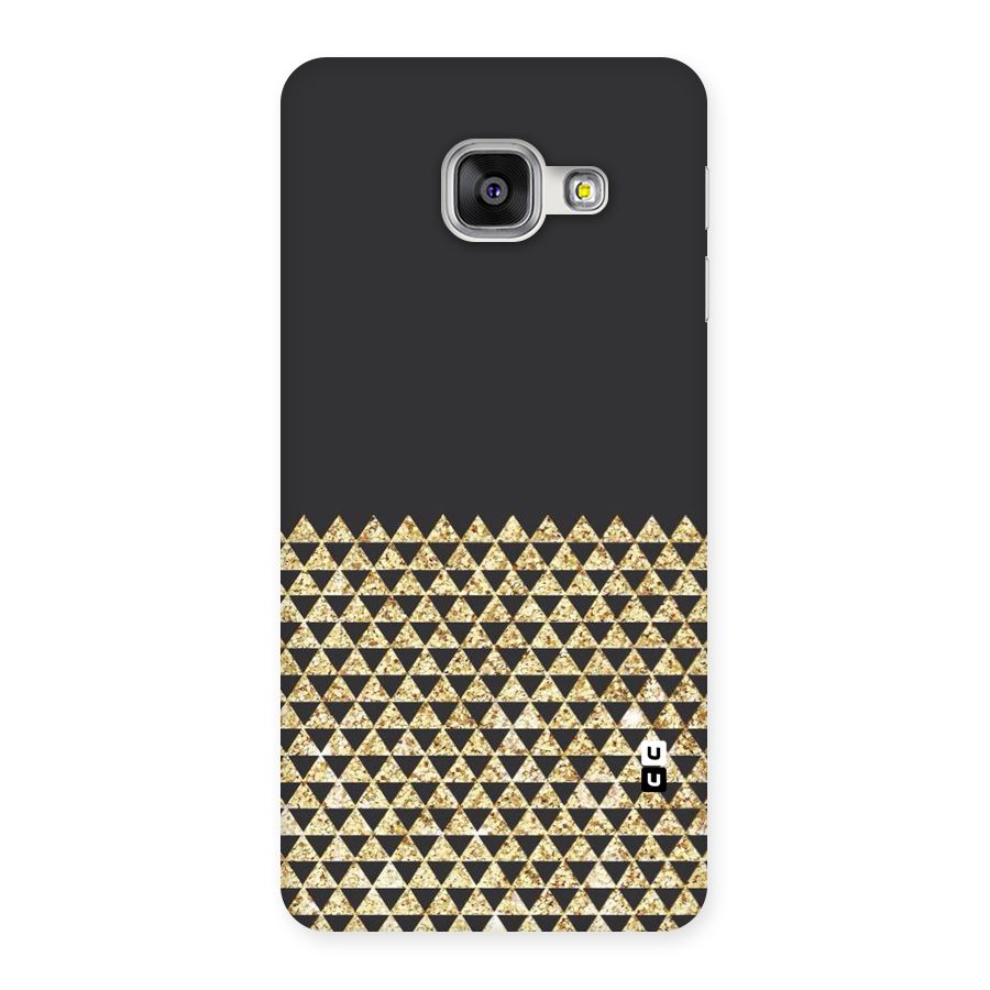 Dark Grey Golden Triangles Back Case for Galaxy A3 2016