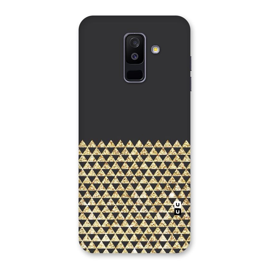 Dark Grey Golden Triangles Back Case for Galaxy A6 Plus