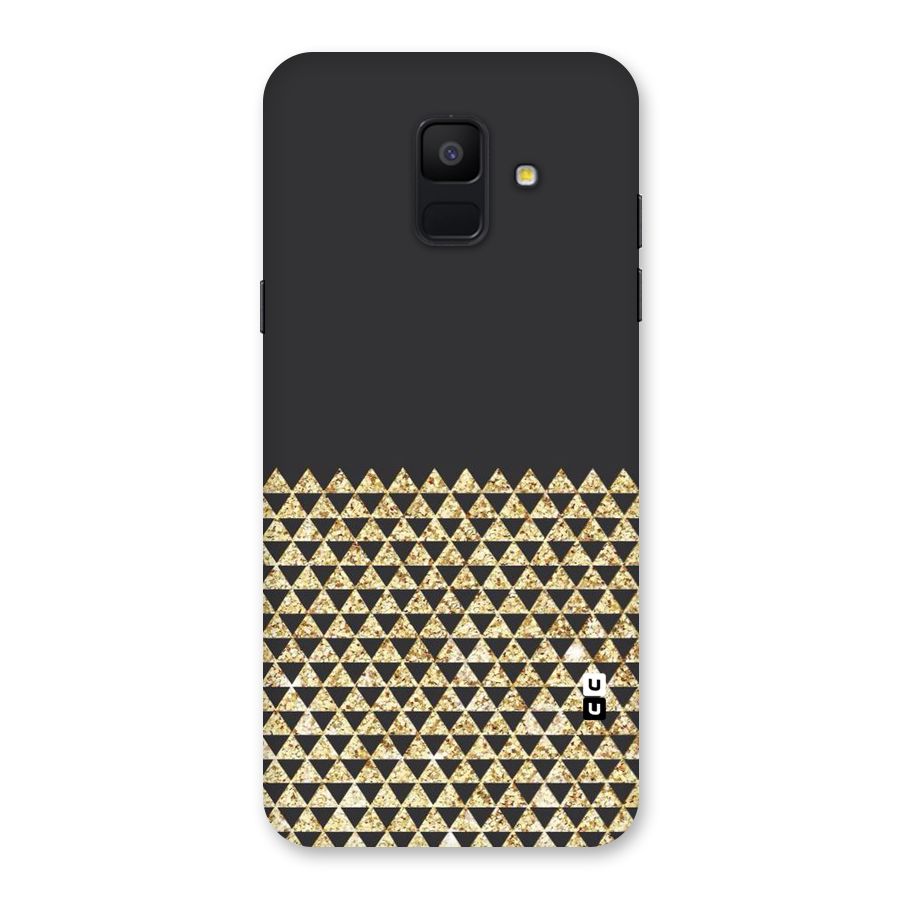 Dark Grey Golden Triangles Back Case for Galaxy A6 (2018)