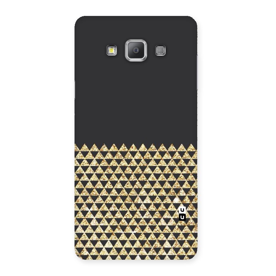 Dark Grey Golden Triangles Back Case for Galaxy A7