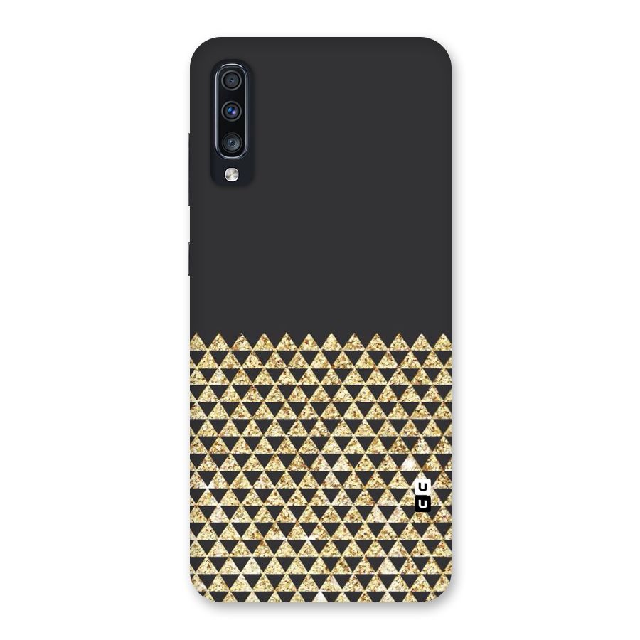 Dark Grey Golden Triangles Back Case for Galaxy A70