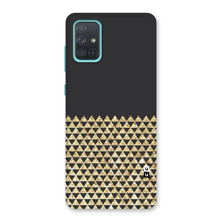 Dark Grey Golden Triangles Back Case for Galaxy A71