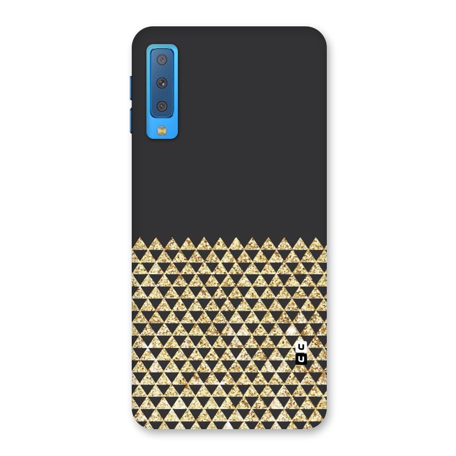 Dark Grey Golden Triangles Back Case for Galaxy A7 (2018)