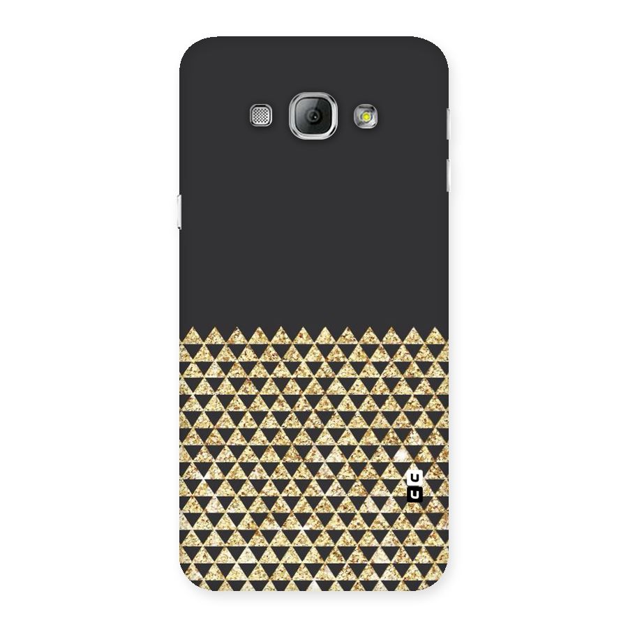 Dark Grey Golden Triangles Back Case for Galaxy A8