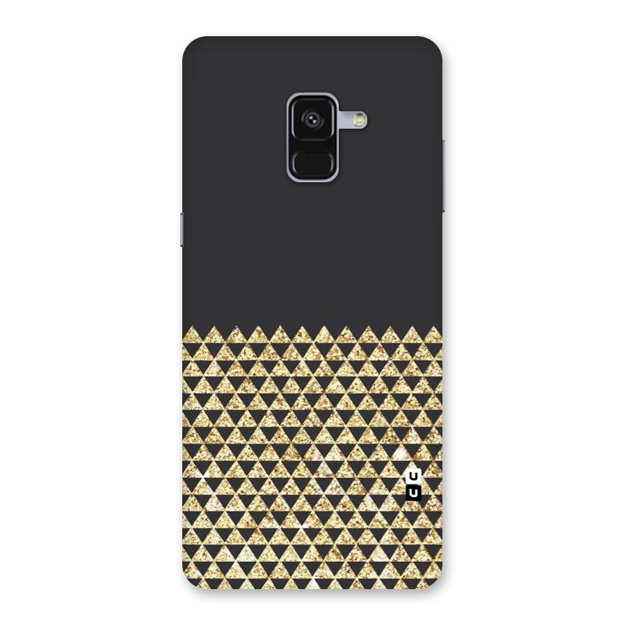 Dark Grey Golden Triangles Back Case for Galaxy A8 Plus